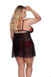 Schwarz/Rotes Babydoll Aa052937 von Anais Apparel Plus Size kaufen - Fesselliebe