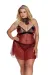 Rot/Schwarzes Chemise Aa052928 von Anais Apparel Plus Size