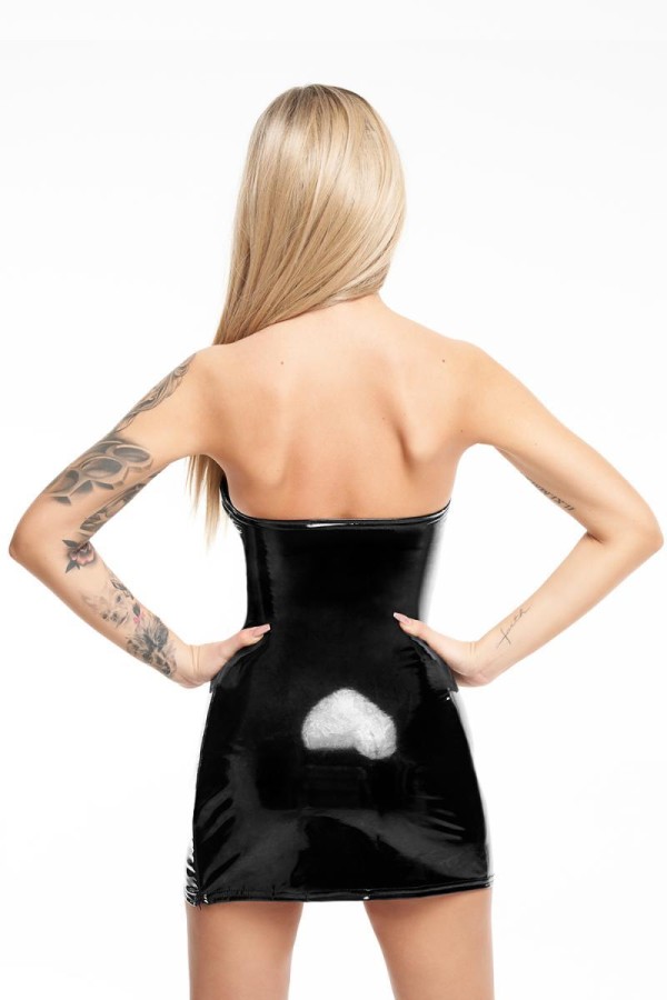 Schwarzes Lack Minikleid D216 von 7-Heaven kaufen | Fesselliebe