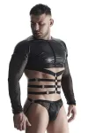 Herren Langarm-Shirt mit Harness Tsh019 Schwarz von Regnes Fetish Planet kaufen - Fesselliebe