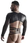 Herren Langarm-Shirt mit Harness Tsh019 Schwarz von Regnes Fetish Planet kaufen - Fesselliebe