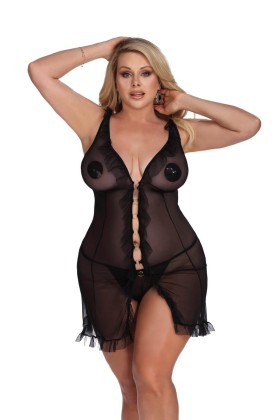 Schwarzes Negligee Aa053640 von Anais Apparel Plus Size kaufen | Fesselliebe