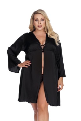 Schwarzer Morgenrock Aa053628 von Anais Apparel Plus Size kaufen | Fesselliebe