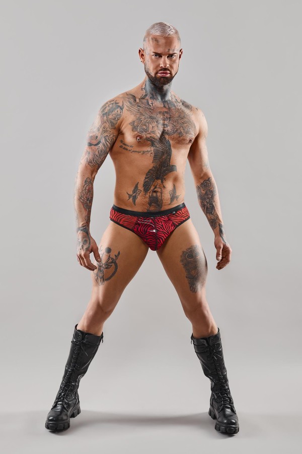 Netz-Slip Resamuel001 Schwarz/Rot von Rfp Razor’s Edge Kollektion kaufen | Fesselliebe
