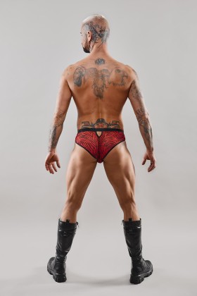 Netz-Slip Resamuel001 Schwarz/Rot von Rfp Razor’s Edge Kollektion kaufen | Fesselliebe