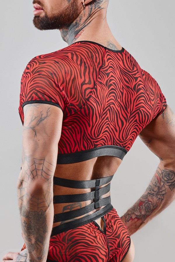 Harness T-Shirt Rerodrigo001 Schwarz/Rot von Rfp Razor’s Edge Kollektion kaufen | Fesselliebe