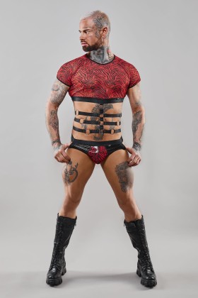 Harness T-Shirt Rerodrigo001 Schwarz/Rot von Rfp Razor’s Edge Kollektion kaufen | Fesselliebe