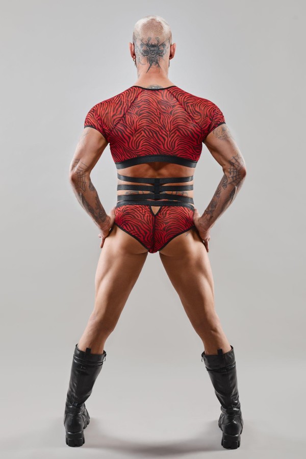 Harness T-Shirt Rerodrigo001 Schwarz/Rot von Rfp Razor’s Edge Kollektion kaufen | Fesselliebe