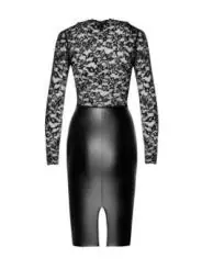 F295 Halblanges Wetlook Kleid mit Spitze von Noir Handmade kaufen - Fesselliebe