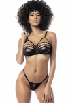 Dreiteiliges Wetlook-Dessous-Set - MAL2729BLK von Mapale kaufen - Fesselliebe