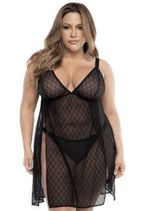 Schwarzes Babydoll Plus Size - Mal7498xblk von Mapale kaufen | Fesselliebe