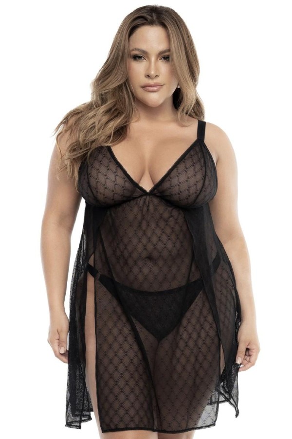 Schwarzes Babydoll Plus Size - Mal7498xblk von Mapale kaufen | Fesselliebe