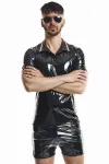 PVC Polo Shirt RMRaffaeleRBW schwarz kaufen - Fesselliebe