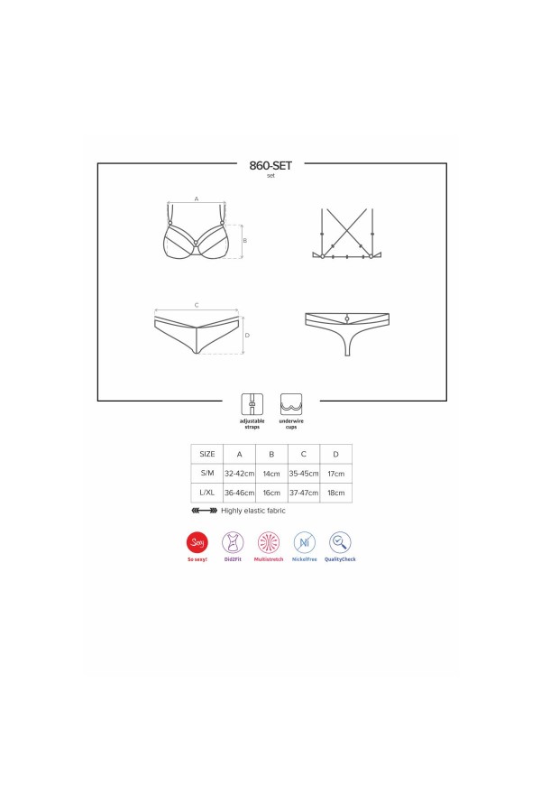 2er Set rot 860-Set-3 von Obsessive kaufen | Fesselliebe