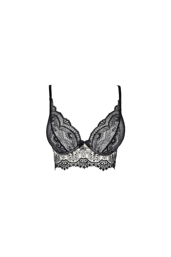 Bustier schwarz-beige V-9061 von Axami kaufen | Fesselliebe