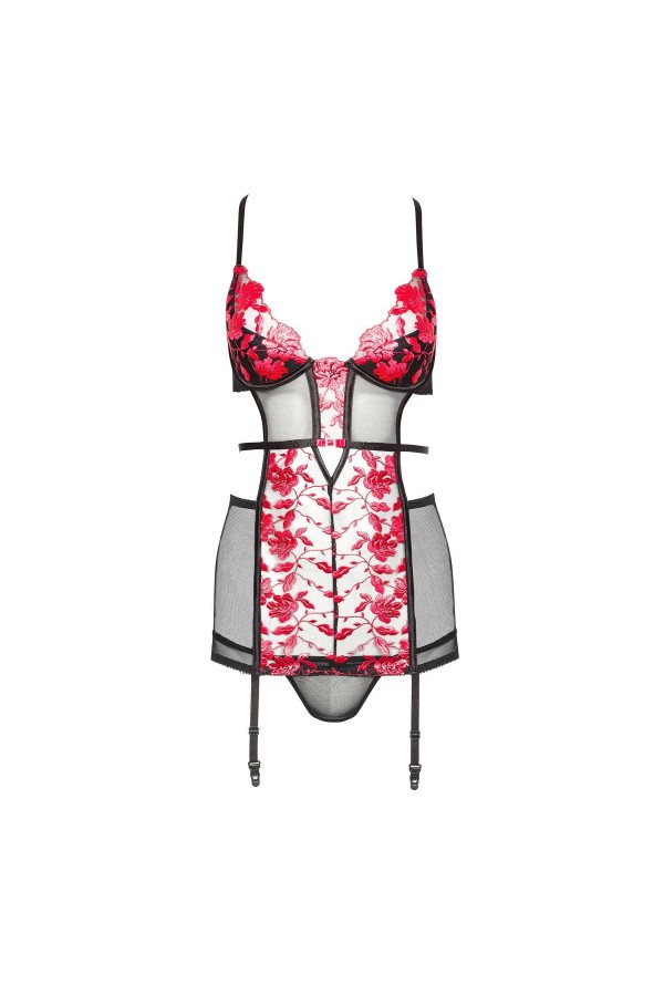Evangelina Chemise schwarz-rot von Beauty Night Fashion kaufen | Fesselliebe