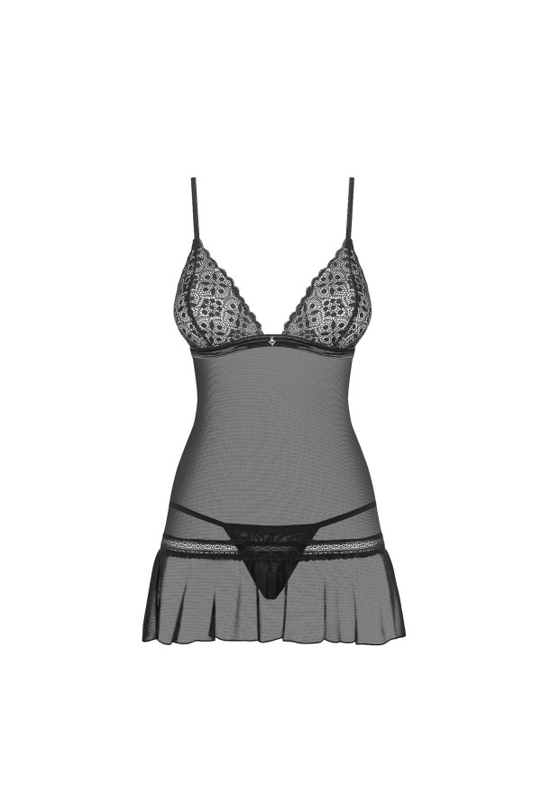 Shibu Chemise & Tanga schwarz von Obsessive kaufen | Fesselliebe
