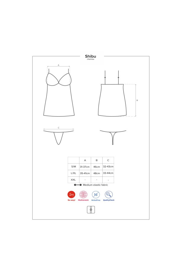 Shibu Chemise & Tanga schwarz von Obsessive kaufen | Fesselliebe