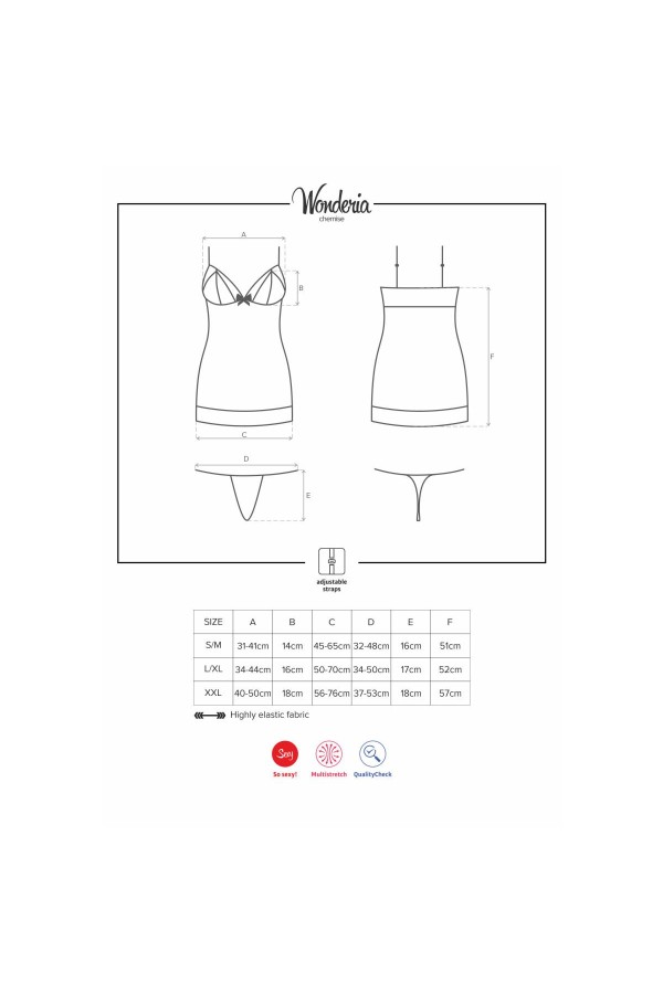 Wonderia Chemise & Tanga schwarz von Obsessive kaufen | Fesselliebe