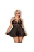 Babydoll & Tanga Schwarz Size Plus 838-Bab-1 von Obsessive Size Plus