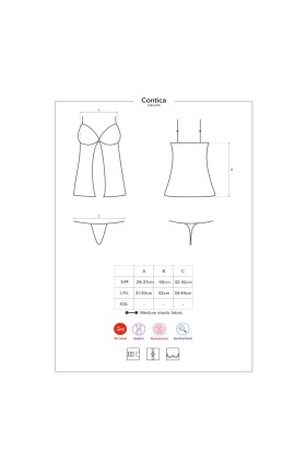 Contica Babydoll & Tanga schwarz von Obsessive kaufen | Fesselliebe