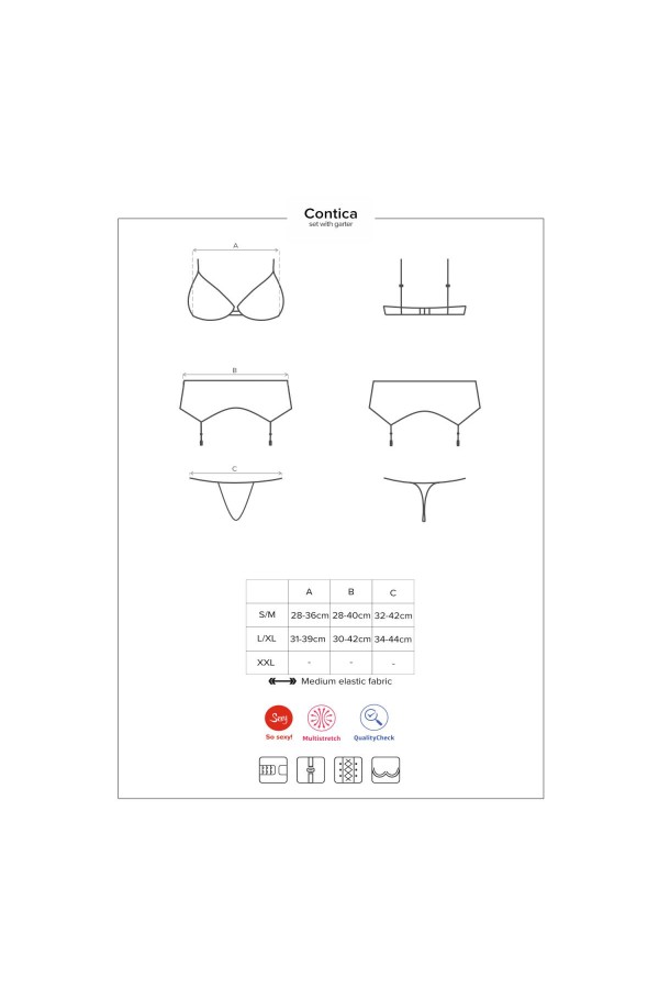 Contica 3er Set schwarz von Obsessive kaufen | Fesselliebe