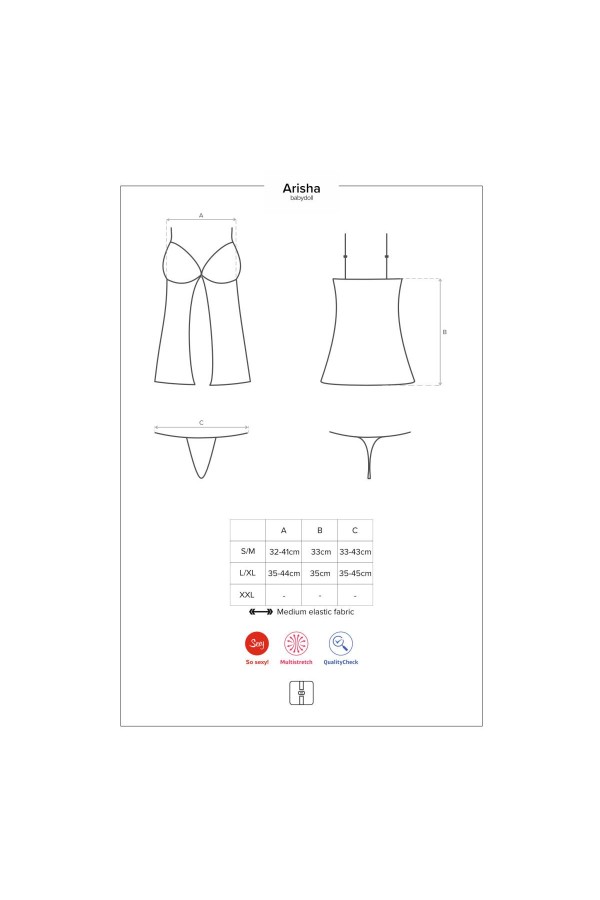 Arisha Babydoll & Tanga schwarz von Obsessive kaufen | Fesselliebe