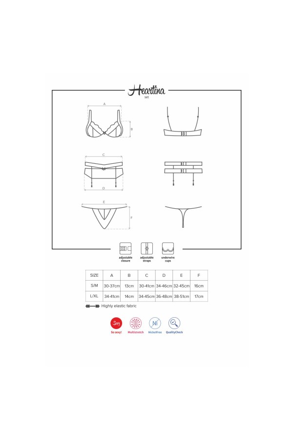 Heartina 3er Set rot von Obsessive kaufen | Fesselliebe