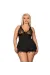 Luvae Babydoll & Tanga Schwarz Size Plus von Obsessive Size Plus