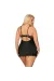 Luvae Babydoll & Tanga Schwarz Size Plus von Obsessive Size Plus