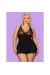 Luvae Babydoll & Tanga Schwarz Size Plus von Obsessive Size Plus