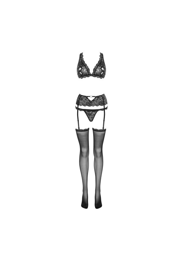 Esmenna 4er Set mit Strumpfgürtel And Strümpfen schwarz von LivCo Corsetti Fashion kaufen | Fesselliebe