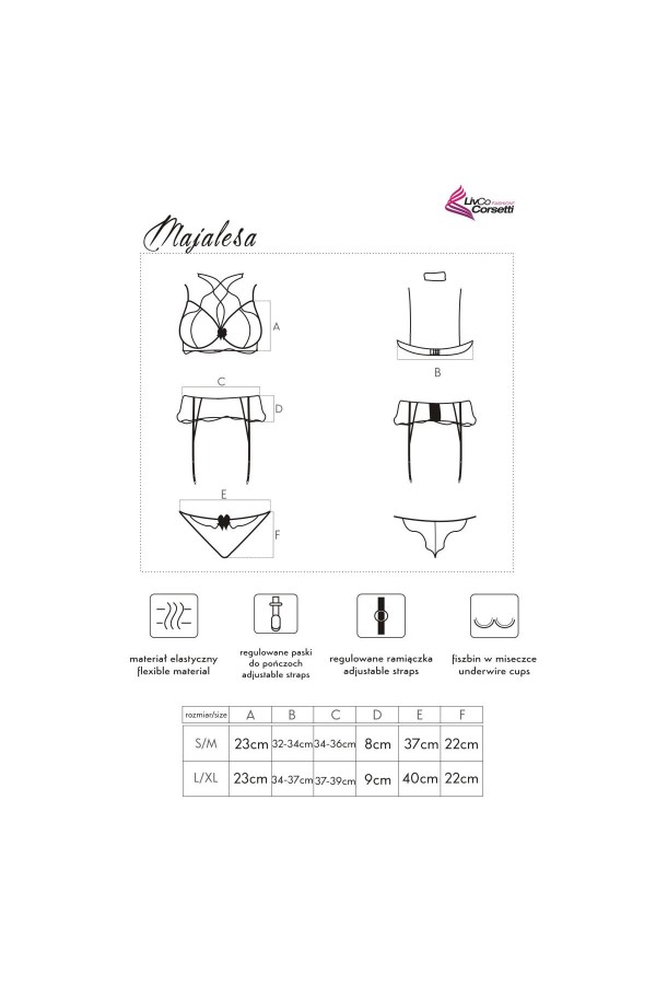 Majalesa 3er Set schwarz von LivCo Corsetti Fashion kaufen | Fesselliebe