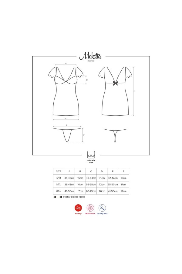 Moketta Chemise & Tanga lila von Obsessive kaufen | Fesselliebe