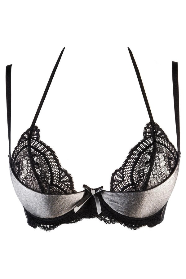 BH schwarz-silber V-9481 von Axami kaufen | Fesselliebe