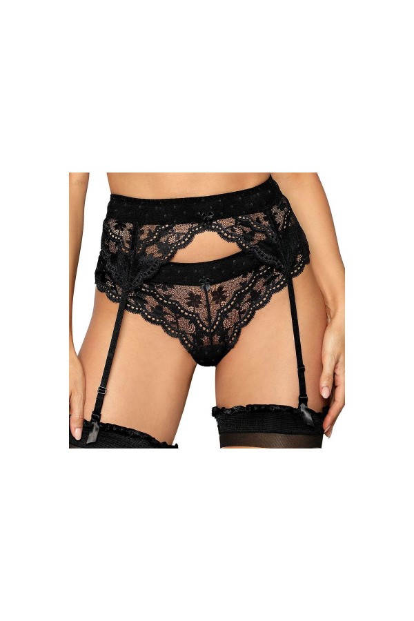 Lagerta Strumpfgürtel Schwarz von Róza kaufen | Fesselliebe