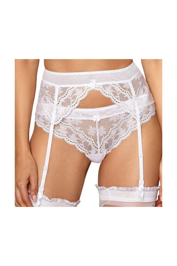 Lagerta Strumpfgürtel weiß von Róza kaufen | Fesselliebe
