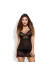 Alluria Chemise & Tanga schwarz von Obsessive