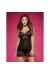 Alluria Chemise & Tanga schwarz von Obsessive