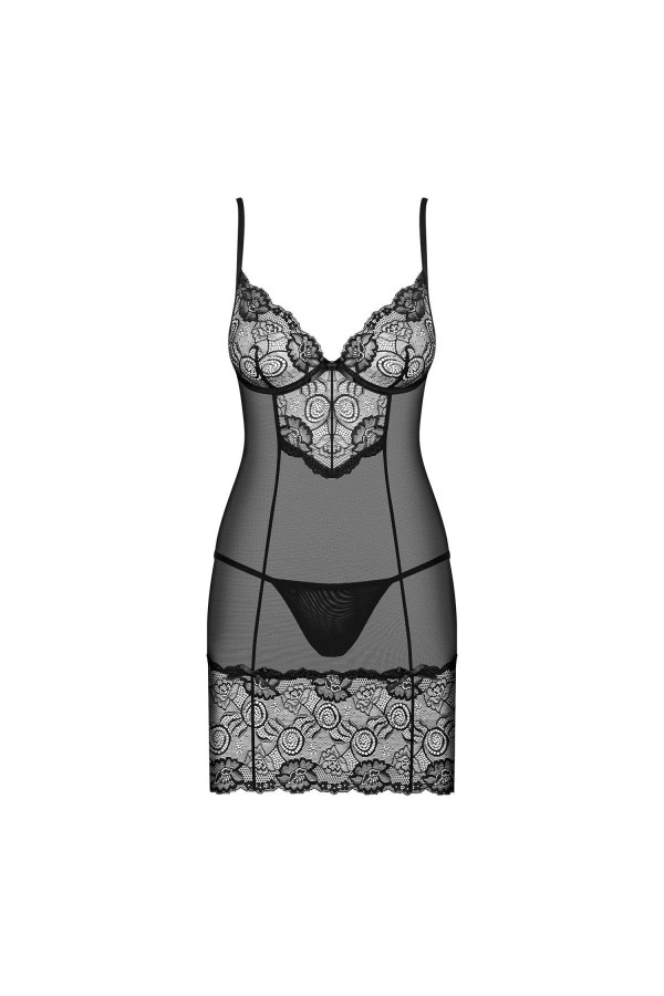 Alluria Chemise & Tanga schwarz von Obsessive kaufen | Fesselliebe
