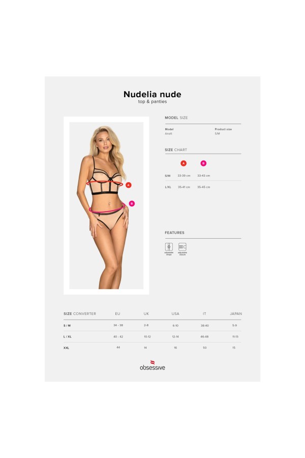 Nudelia Top & Höschen Nude von Obsessive kaufen | Fesselliebe