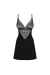 Cecilla Chemise & Tanga schwarz von Obsessive