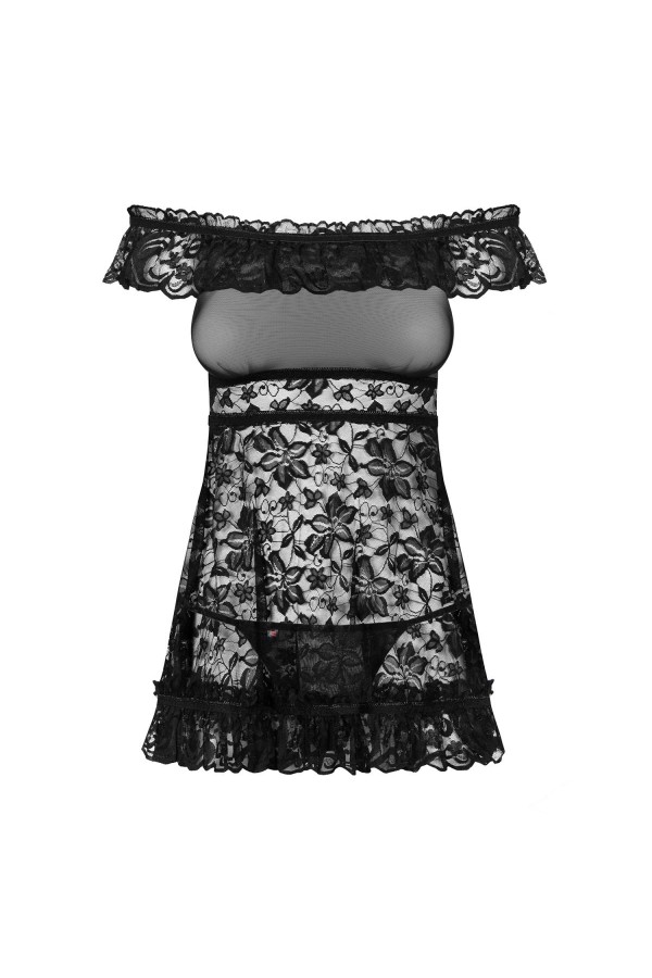 Flores Chemise & Tanga schwarz von Obsessive kaufen | Fesselliebe