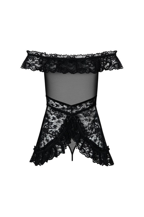 Flores Chemise & Tanga schwarz von Obsessive kaufen | Fesselliebe
