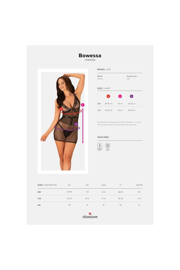 Bowessa Chemise & Tanga schwarz von Obsessive kaufen | Fesselliebe