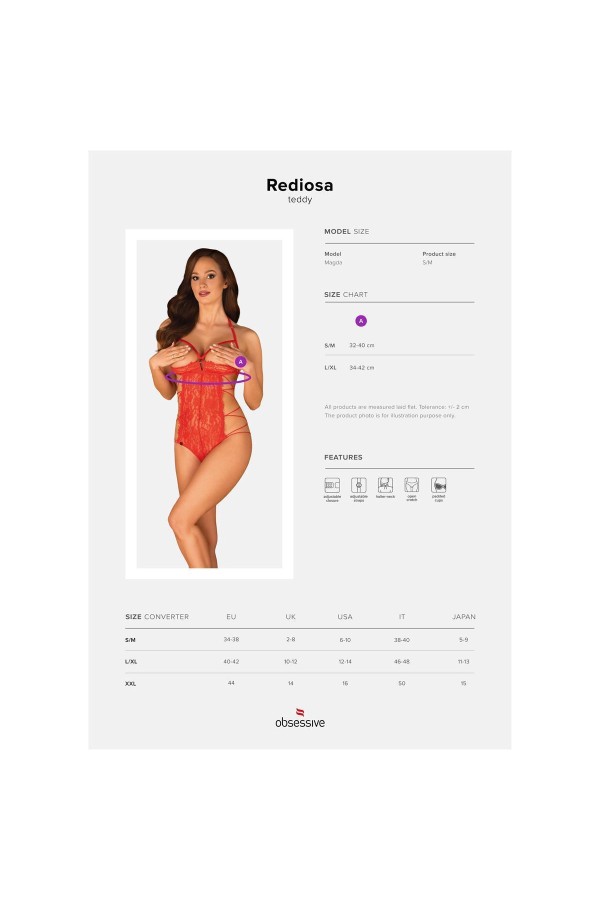 rotiosa offener Schritt Body rot von Obsessive kaufen | Fesselliebe