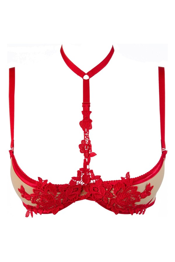 BH rot mit offenen Cups V-9651 von Axami kaufen | Fesselliebe