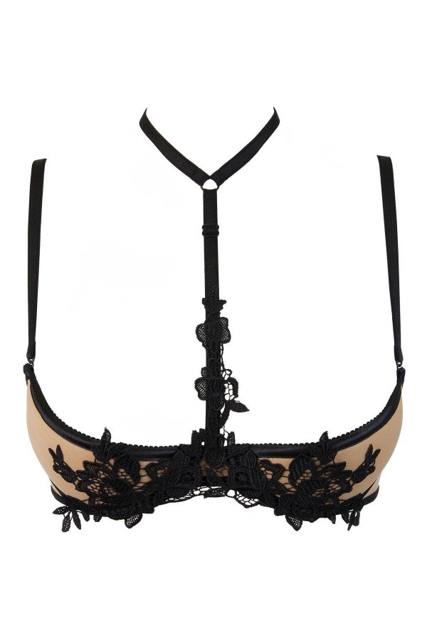 BH schwarz mit offenen Cups V-9661 von Axami kaufen | Fesselliebe