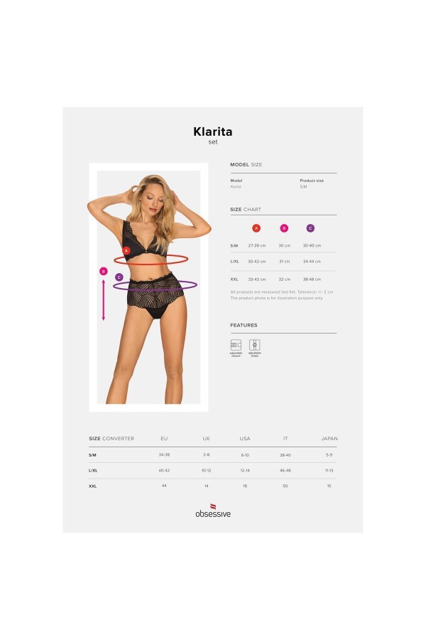 Klarita 2er Set schwarz von Obsessive kaufen | Fesselliebe