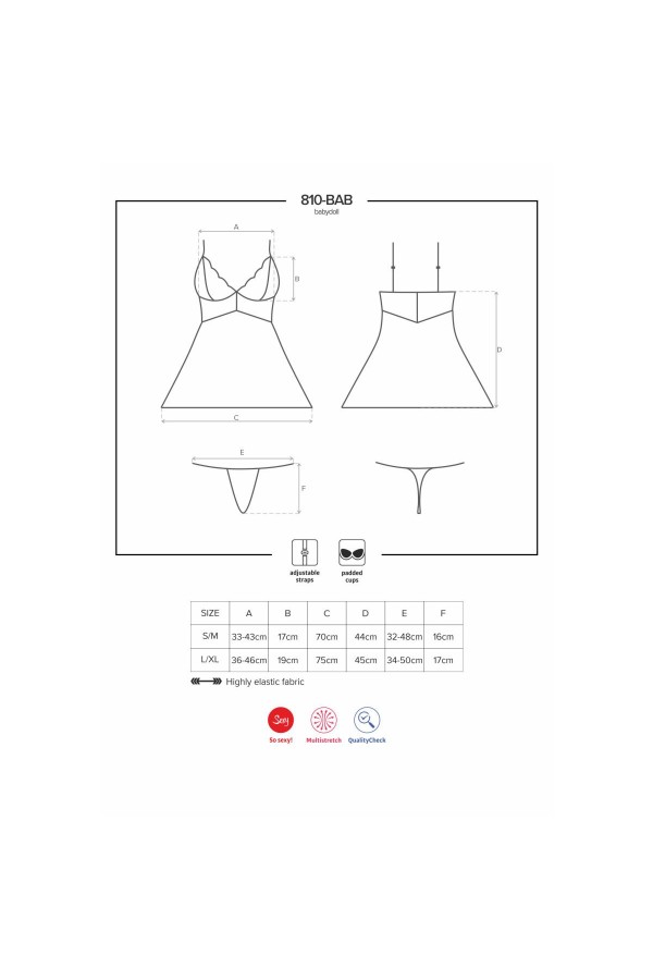 Babydoll & Tanga weiß 810-Bab-2 von Obsessive kaufen | Fesselliebe